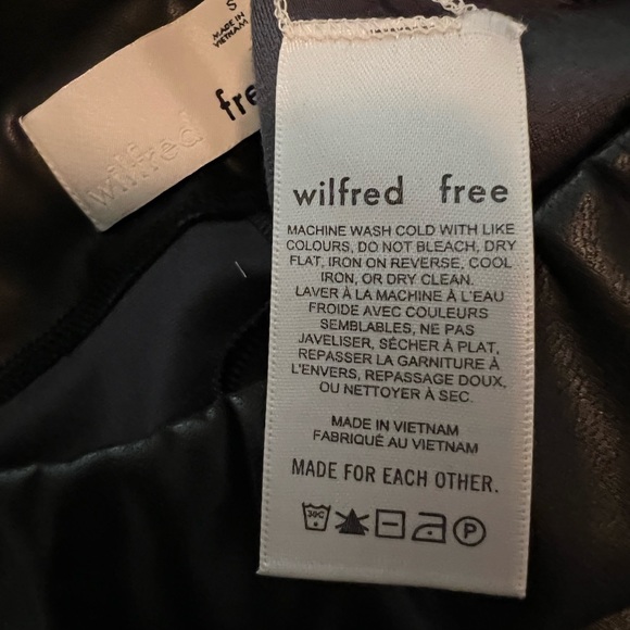 Wilfred Free Daria Vegan Leather Black Leggings size Small - Picture 13 of 16